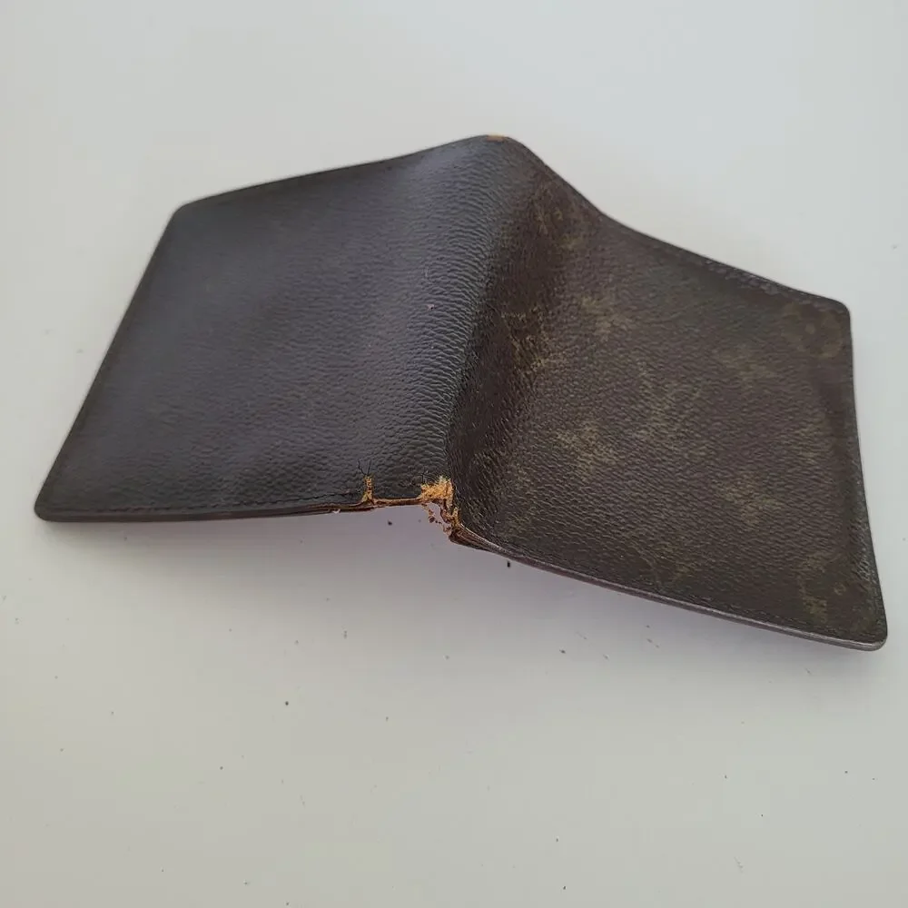 Vintage‎ Louis Vuitton Men's LV Brown Bi-Fold Leather Wallet Monogram Classic